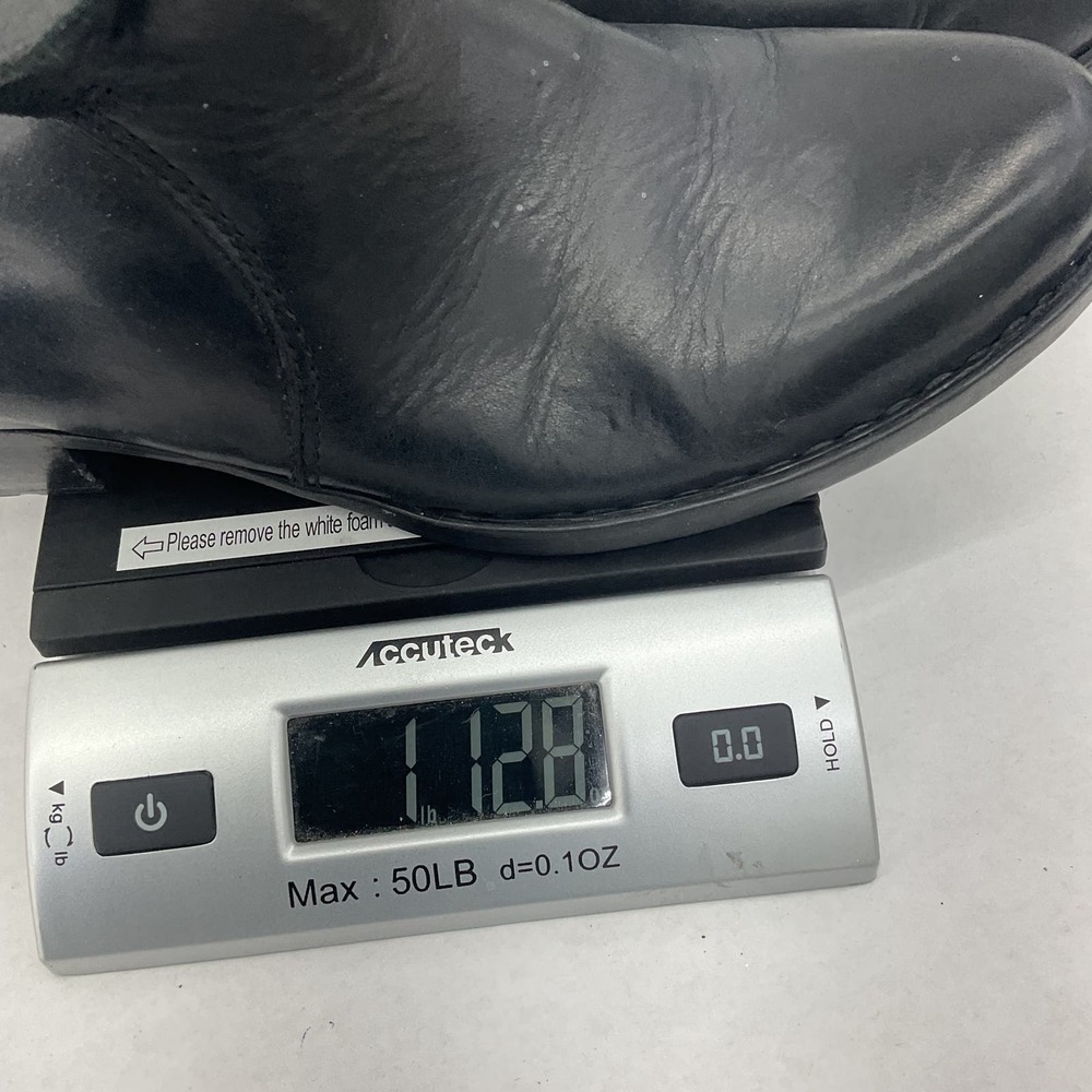Born Women's Black Leather Biker Ankle Boots Size 10 - Picture 10 of 11